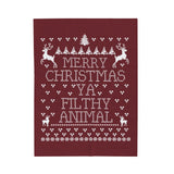 Merry Christmas Ya Filthy Animal Velveteen Plush Blanket